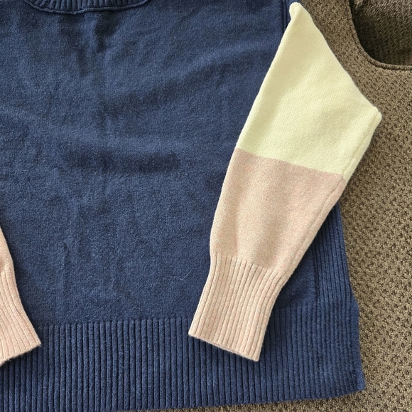 Madewell Sweater Small Women Colorblock Charleston V-Neck Pullover Cozy - Picture 12 of 12